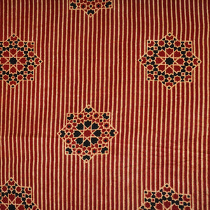 Red Floral Print Mashru Silk Fabric EEG-28370 - TradeUNO