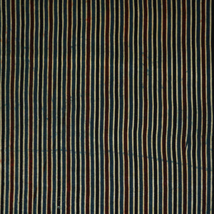 Teal Blue With Multicolour Strips Mashru Silk Fabric EEG-28372 - TradeUNO