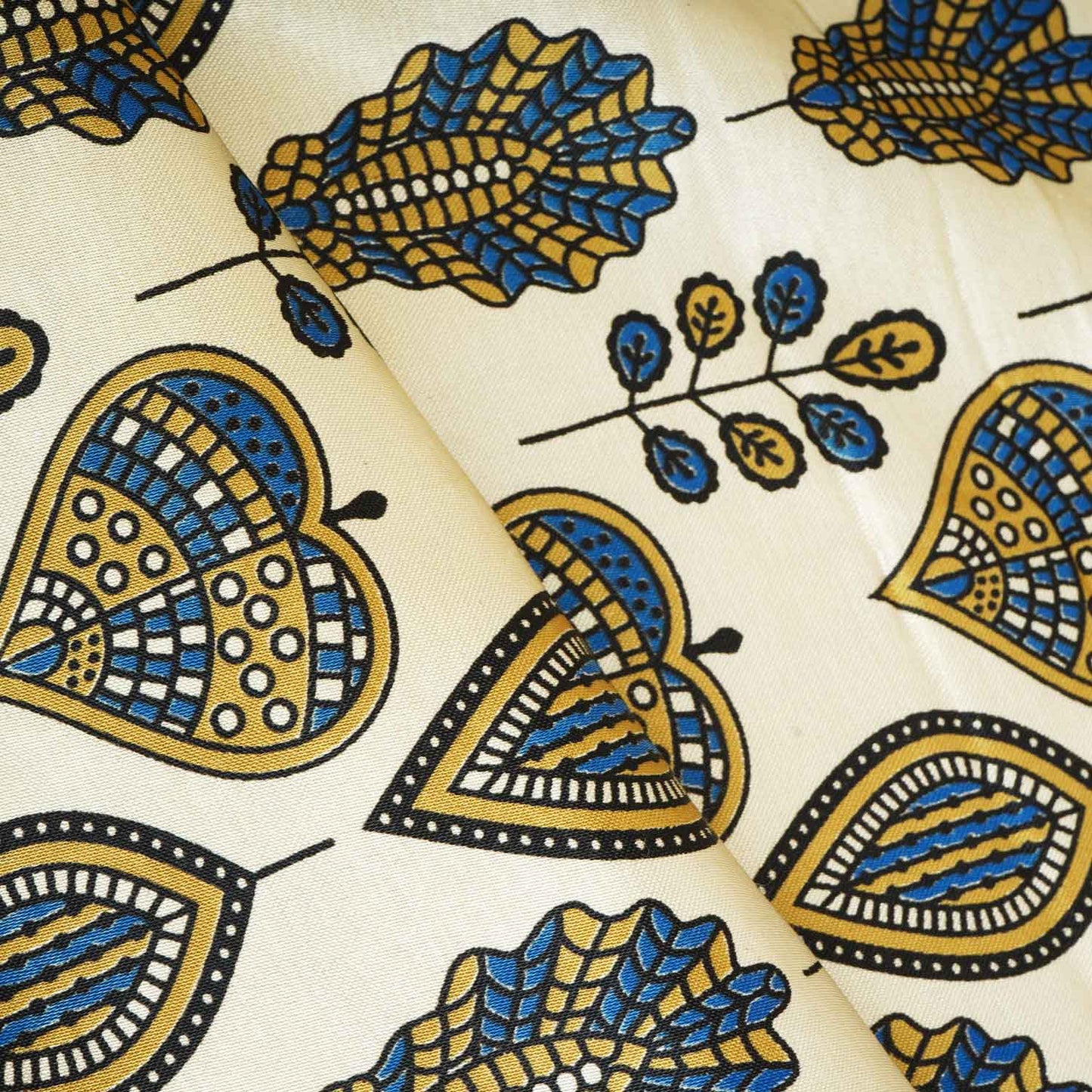 Cream Floral Print Mashru Silk Fabric EEG-28375