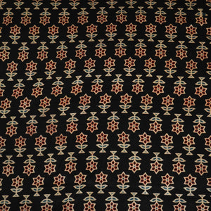Black Floral Print Mashru Silk Fabric EEG-28376 - TradeUNO
