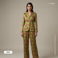Green Traditional Print Modal Satin Fabric 19946