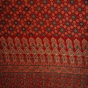 Red Ajrakh Print Mashru Silk Fabric EEG-28380 - TradeUNO