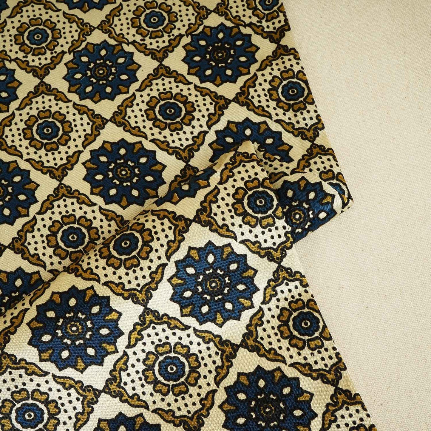 Peach Ajrakh Print Mashru Silk Fabric EEG-28382