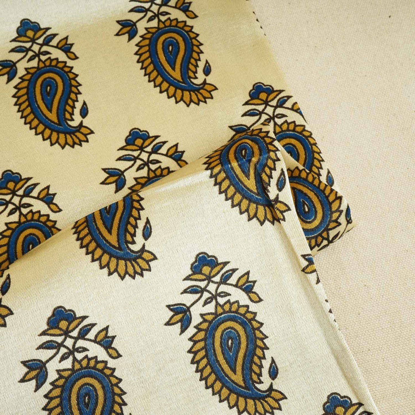 Cream Floral Print Mashru Silk Fabric EEG-28386
