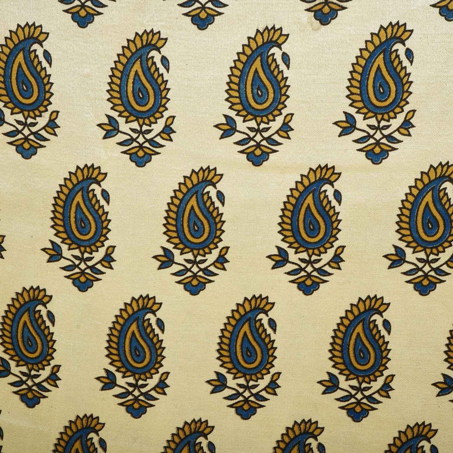 Cream Floral Print Mashru Silk Fabric EEG-28386