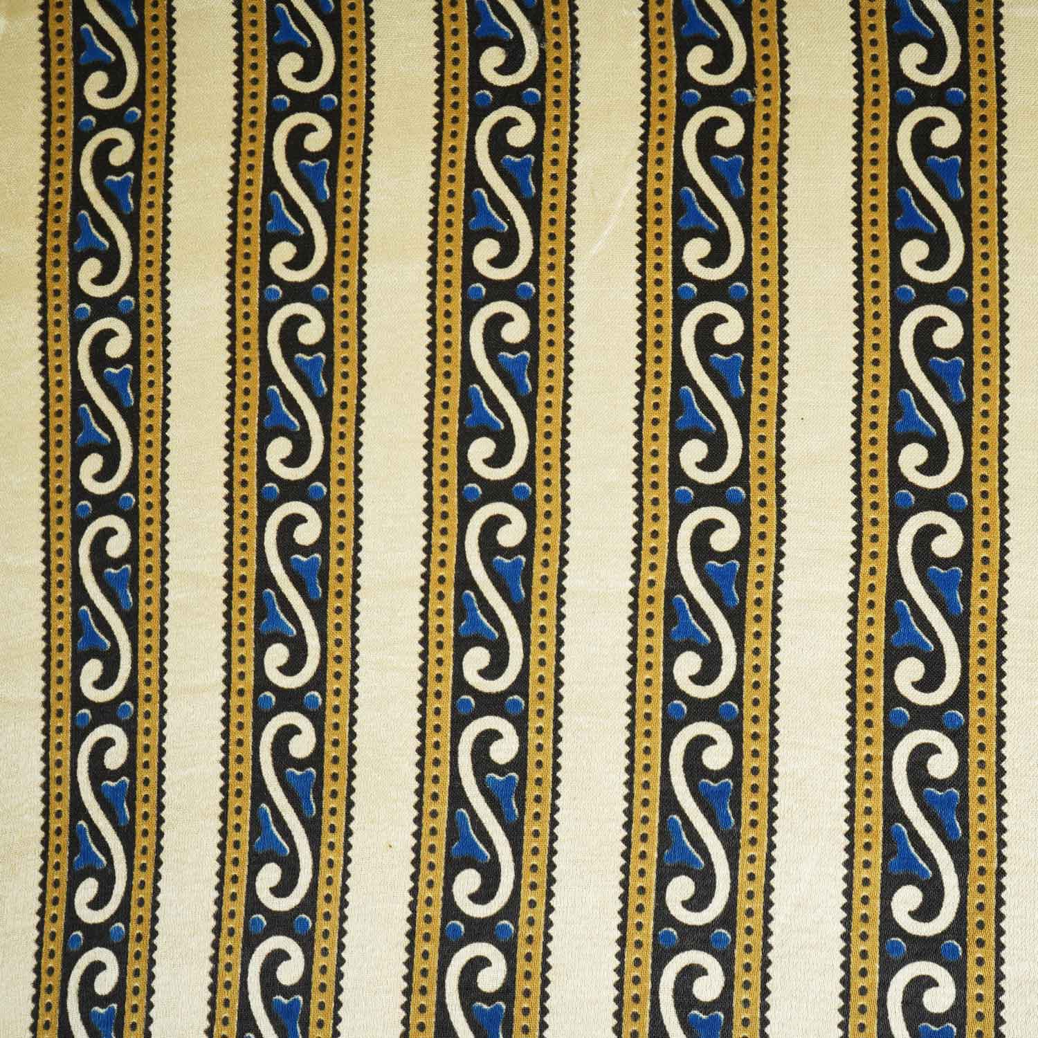 Cream Ajrakh Print Mashru Silk Fabric EEG-28387 - TradeUNO