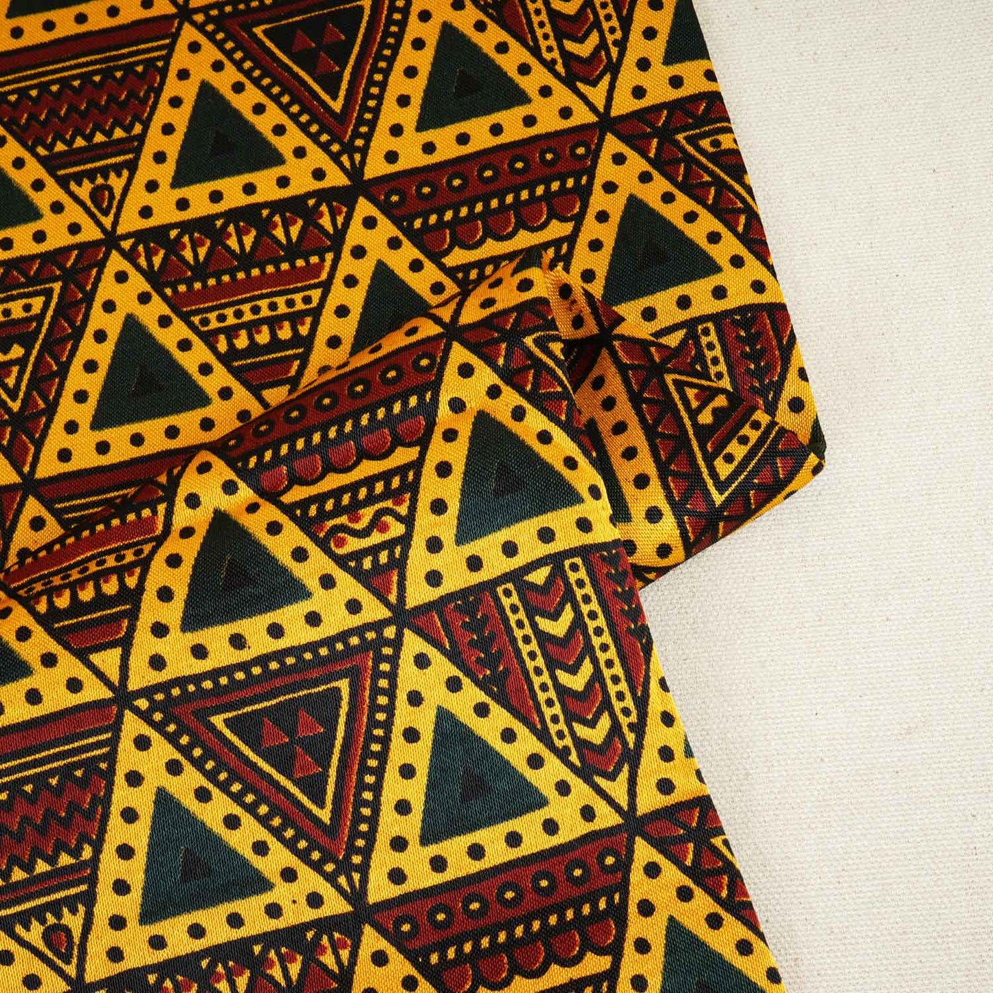 Yellow Geometrical Print Mashru Silk Fabric EEG-28388