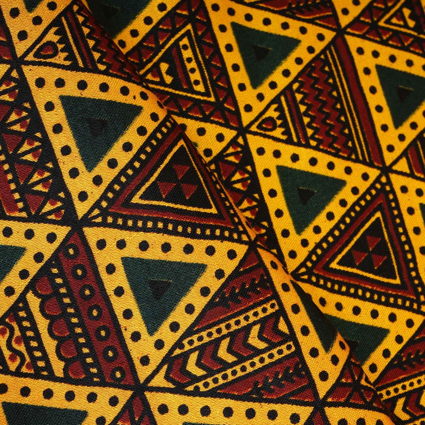 Yellow Geometrical Print Mashru Silk Fabric EEG-28388