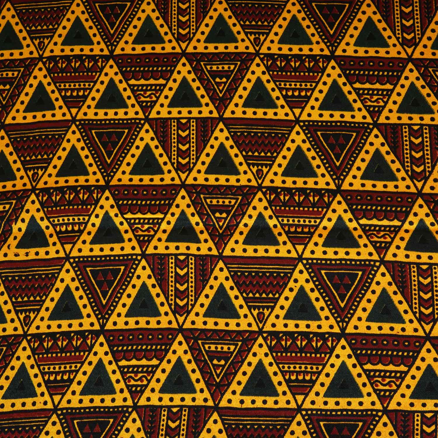Yellow Geometrical Print Mashru Silk Fabric EEG-28388 - TradeUNO