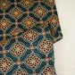 Teal Blue Floral Print Mashru Silk Fabric EEG-28392 - TradeUNO