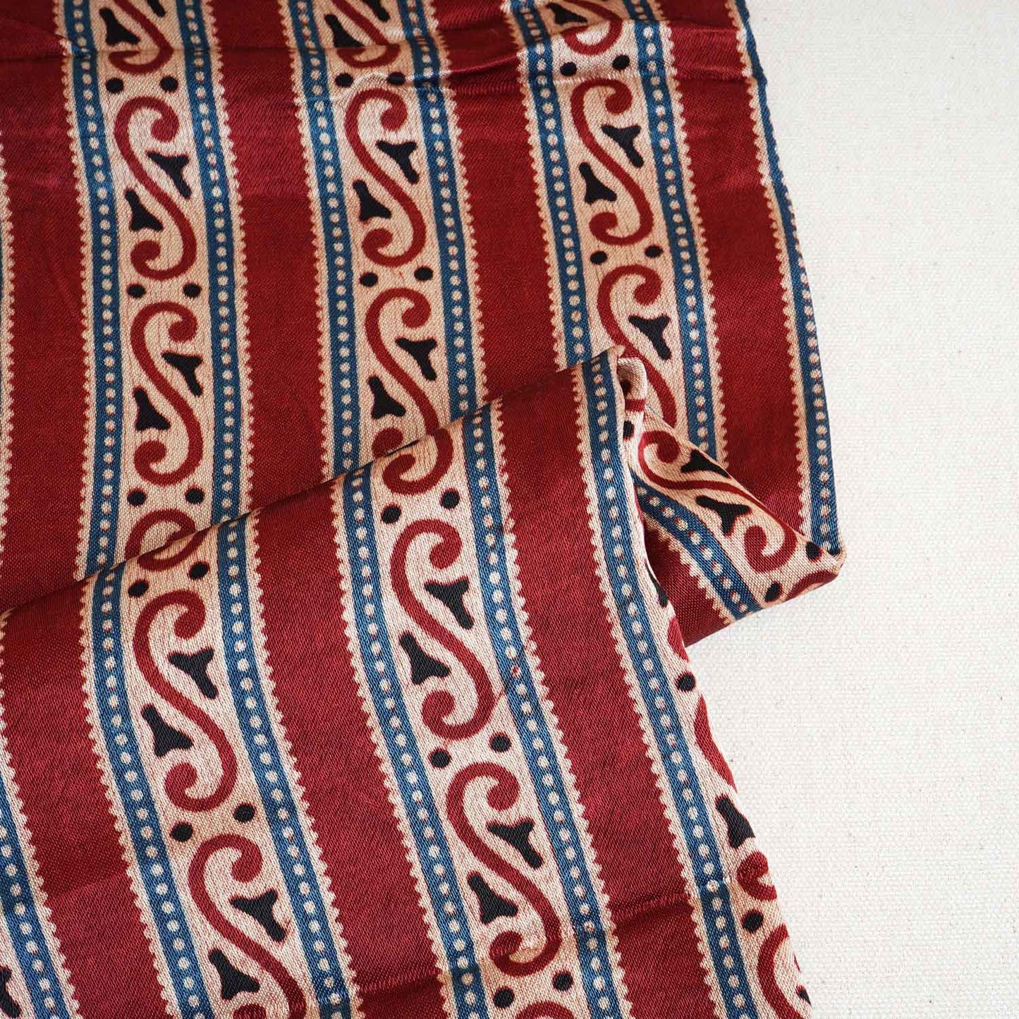 Red Ajrakh Print Mashru Silk Fabric EEG-28395