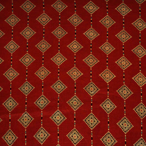Red Floral Print Mashru Silk Fabric EEG-28396 - TradeUNO