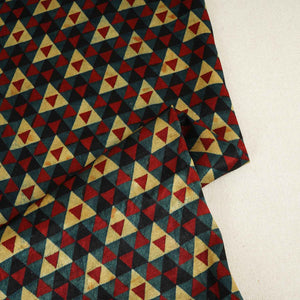 Teal Blue Geometrical Print Mashru Silk Fabric EEG-28397 - TradeUNO