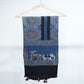 Black with Teal Blue Ajrakh print Modal Silk Kaftan EEG-31612