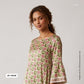 Olive Green Floral print Modal Satin Fabric AFI-29540