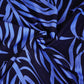 Blue And Black Floral print Rayon fabric TU-4193