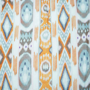 Viscose White & Orange Viscose Fabric TU 4381