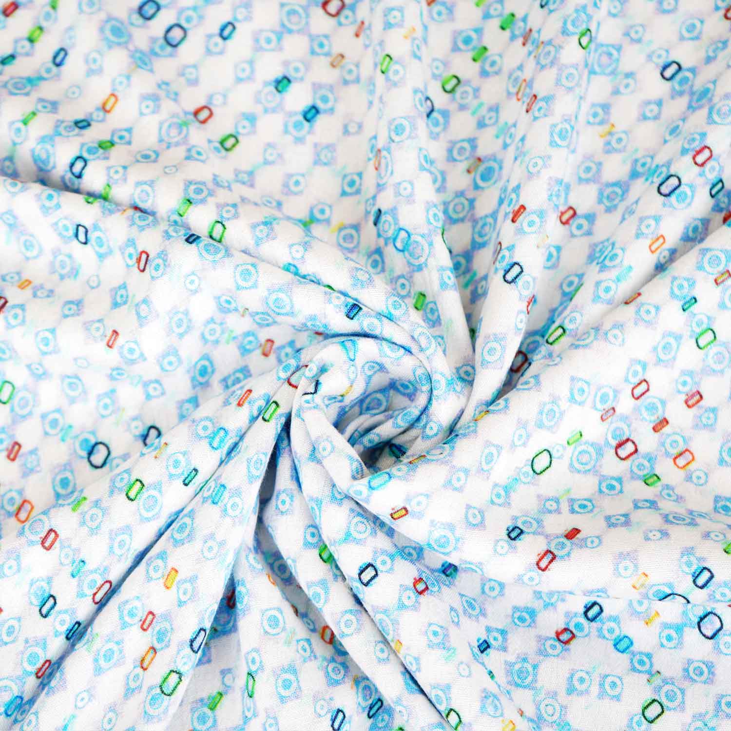 Multicolor Abstract Print Viscose Rayon fabric TU-4425 - TradeUNO