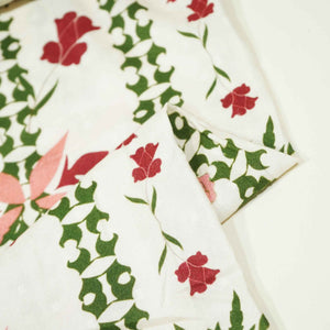 Cream Floral Printed Visocse FABRIC TU 4534