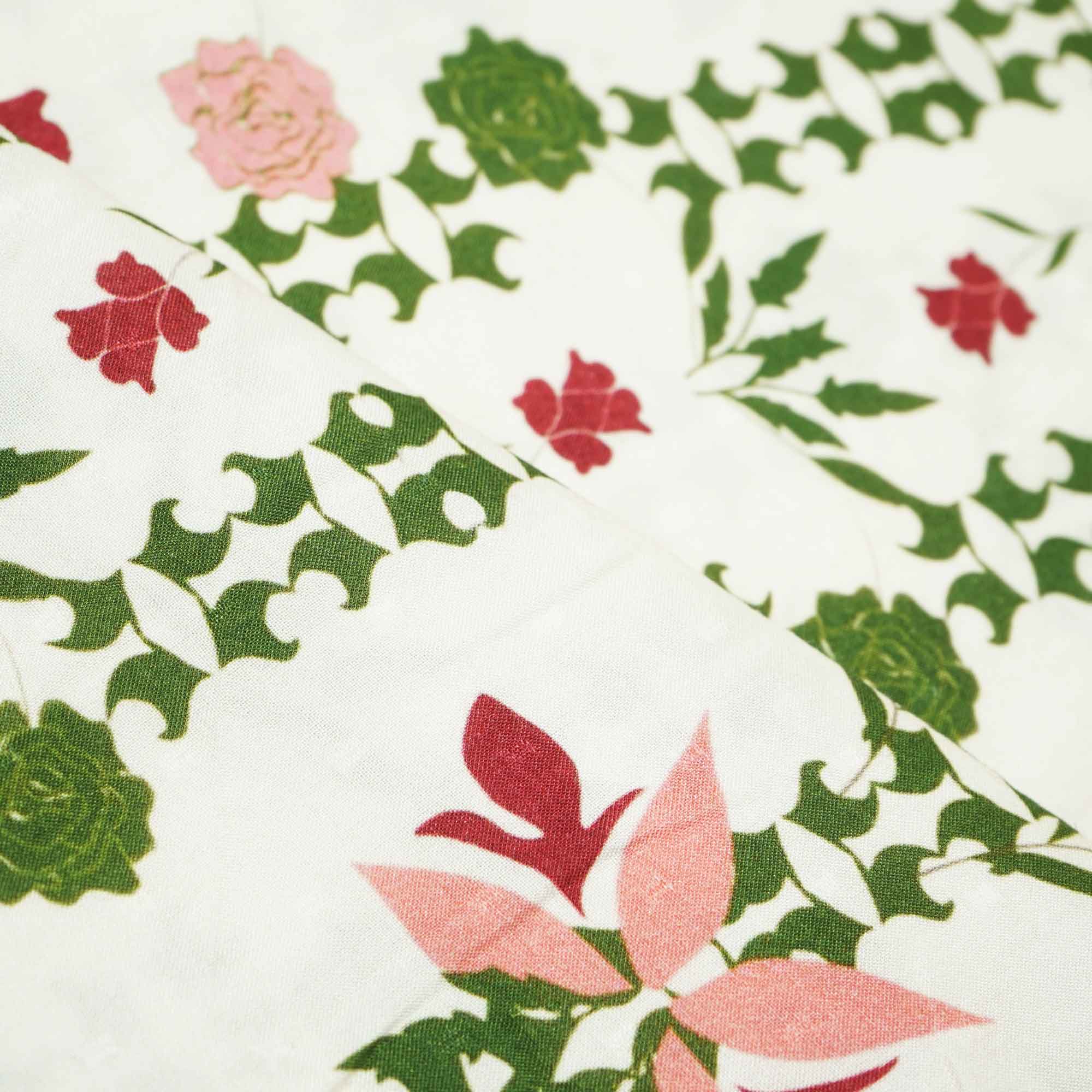 Cream Floral Printed Visocse FABRIC TU 4534
