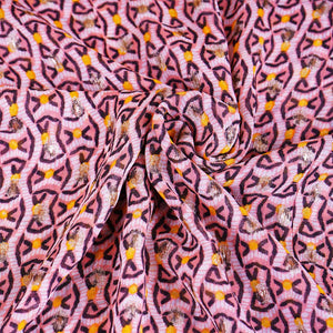 Pink & Black Abstract Print Viscose Rayon fabric TU-4566 - TradeUNO