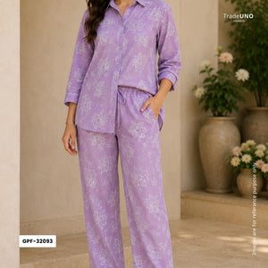 Lavender floral jaal embroidery Pure 27gm Organza Fabric GPF-32093 - TradeUNO