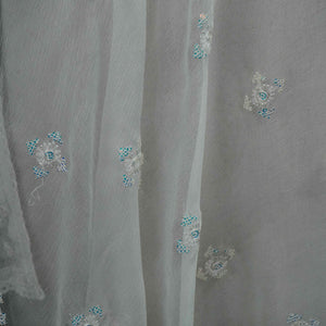 White Dyeable embroidery Chiffon Dupatta SST-31011 - TradeUNO