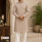 Beige thread embroidery Pure Munga Silk Fabric GPF-32096 - TradeUNO