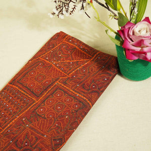 Maroon Bandhani Print Poly Viscose Fabric Viscose voile TU-5286