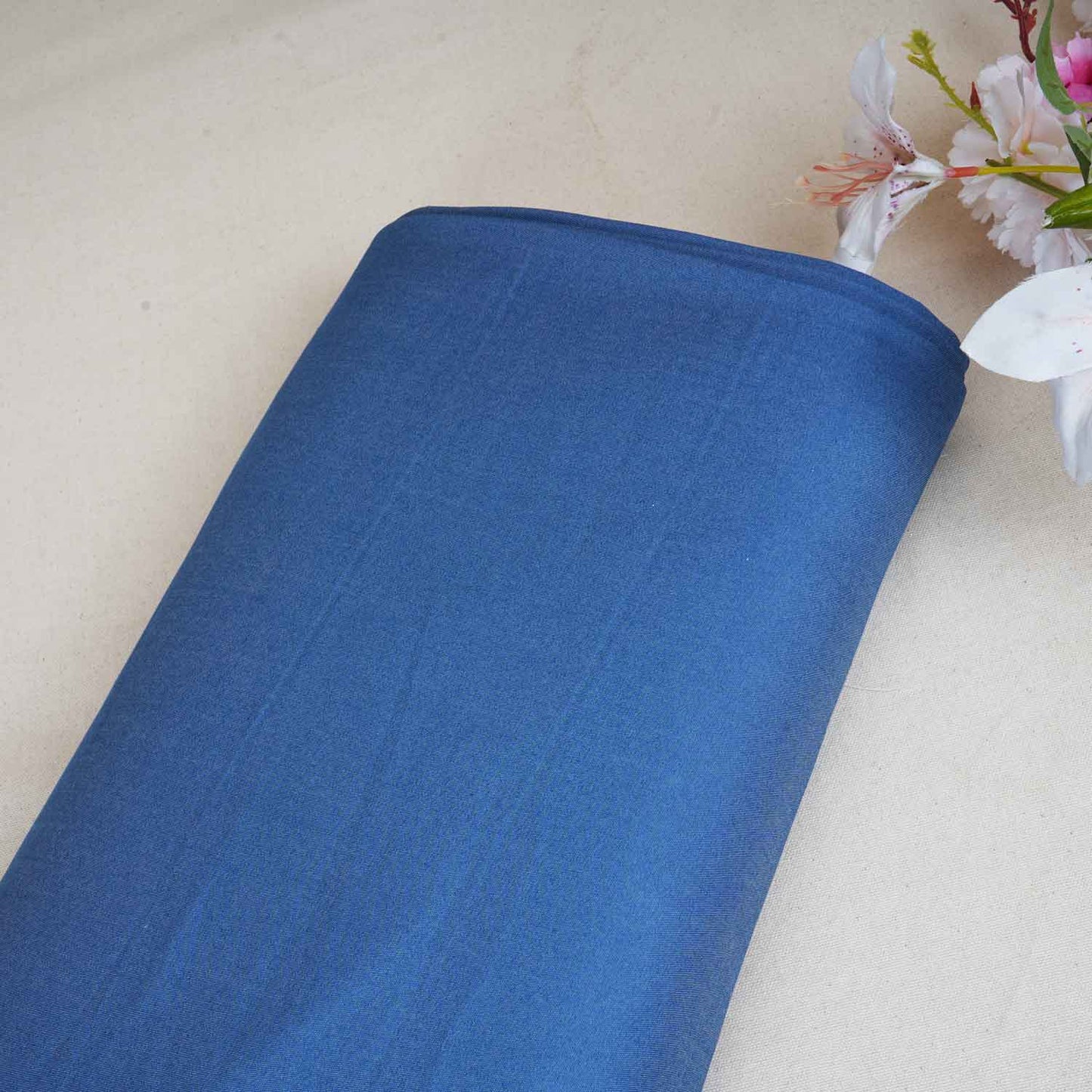 Blue Solid Thin Denim PDM-28529