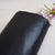 Black Solid Leather Fur Fabric PDM-28533
