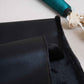 Black Solid Leather Fur Fabric PDM-28533