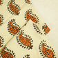 Beige Paisley Print Hand Block Cotton Fabric Cotton TU-5357