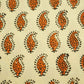 Beige Paisley Print Hand Block Cotton Fabric Cotton TU-5357