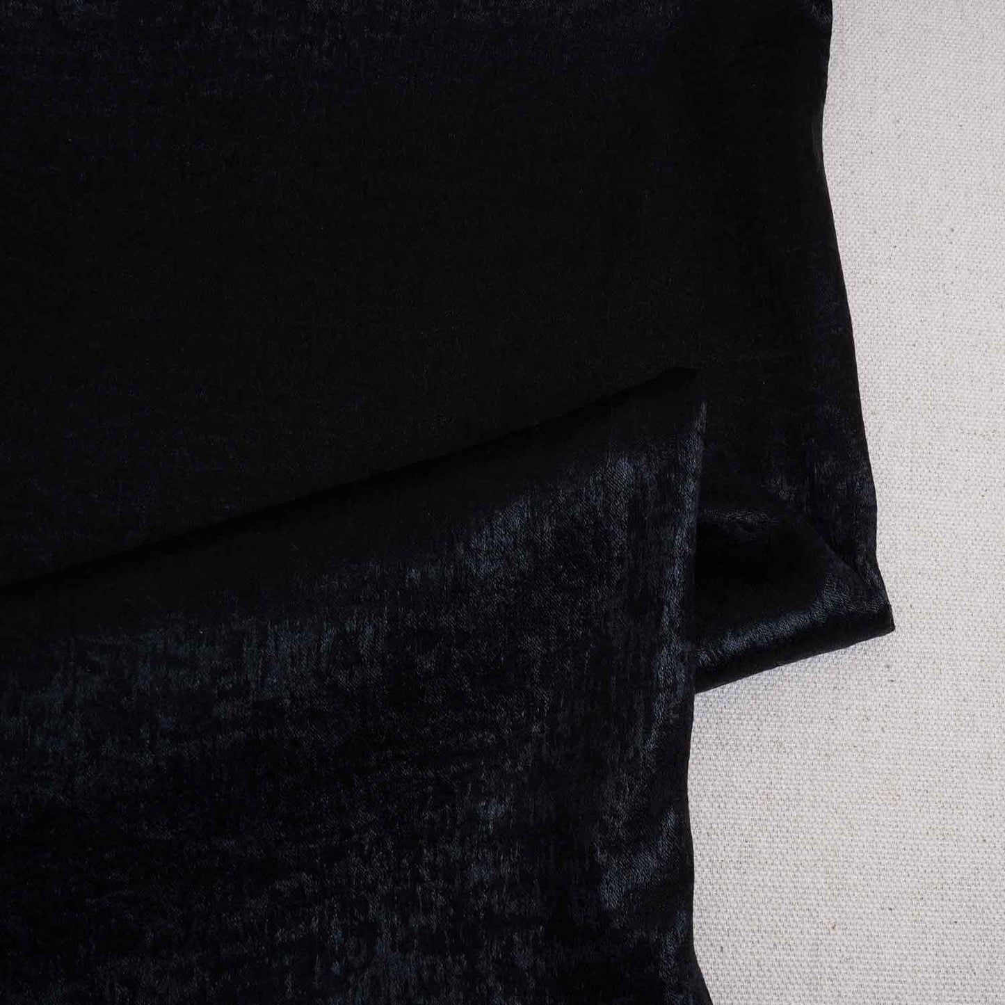 Black Solid Sandwash Satin Fabric PDM-28547