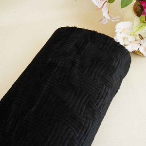 Black Solid Rabbit Fur Fabric SVP-28548 - TradeUNO