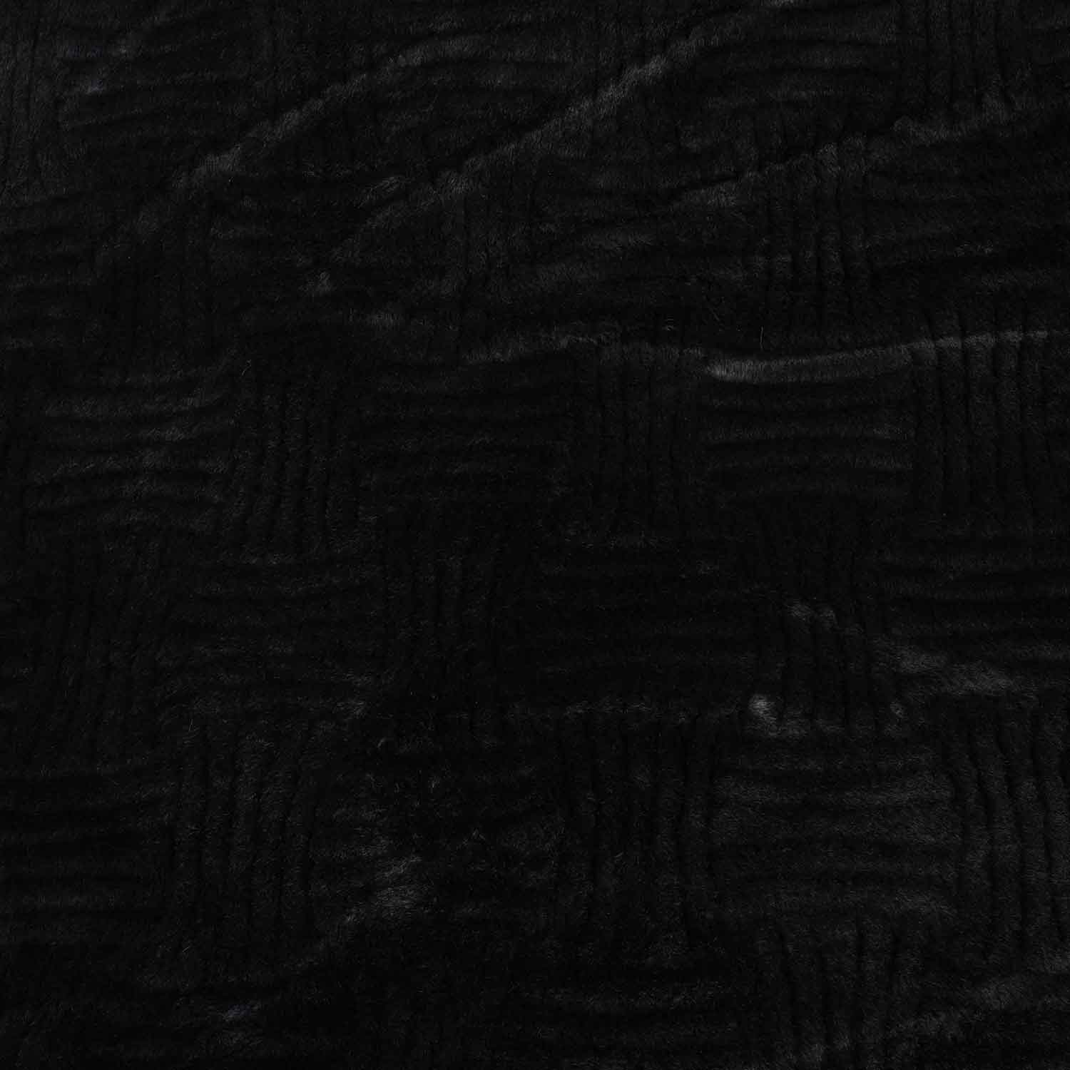 Black Solid Rabbit Fur Fabric SVP-28548 - TradeUNO
