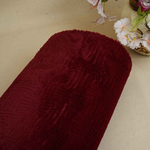 Red Solid Rabbit Fur Fabric SVP-28549