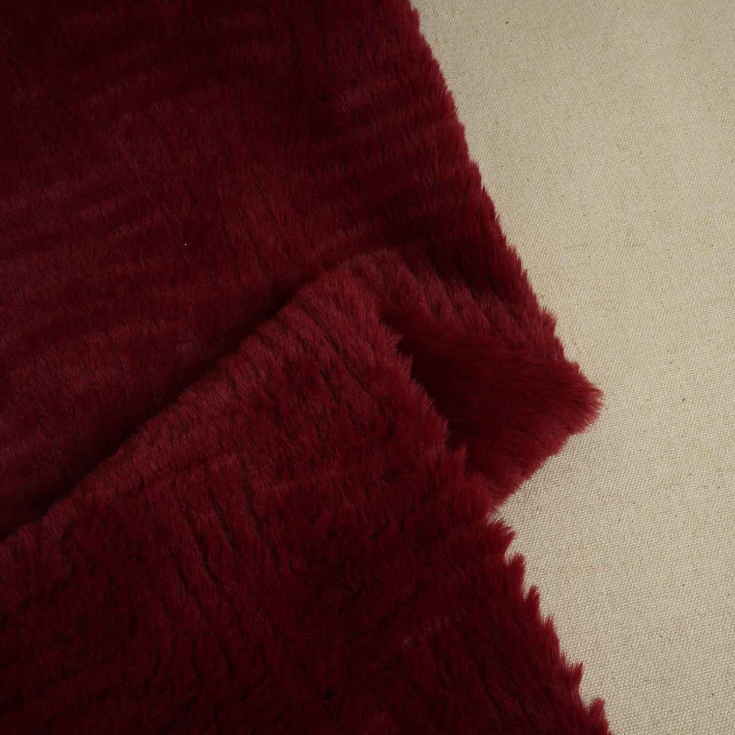 Red Solid Rebbit Fur Fabric SVP-28549