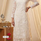 White floral thread & Sequins embroidery Pure 27gm Organza Fabric GPF-32090 - TradeUNO