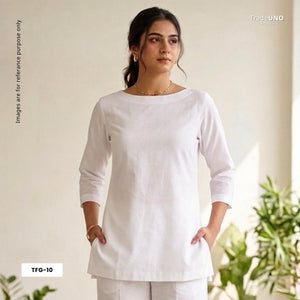 White Solid Giza Cotton Fabric TFG-10 - TradeUNO