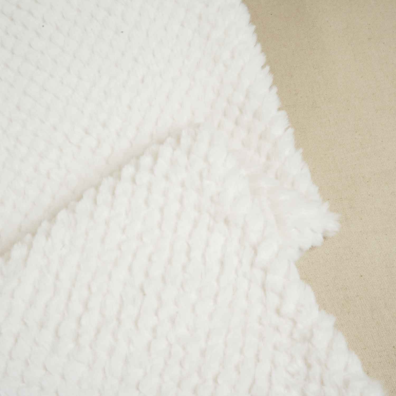 Off White Solid Rabbit Fur Fabric SVP-28550 - TradeUNO