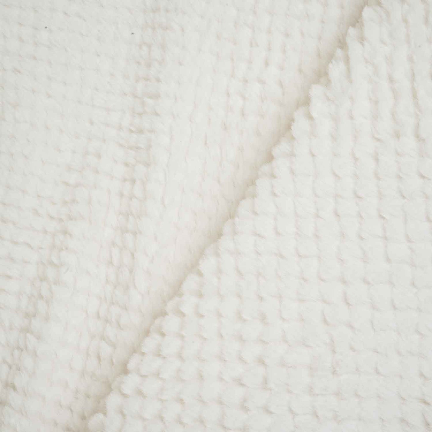 Off White Solid Rebbit Fur Fabric SVP-28550