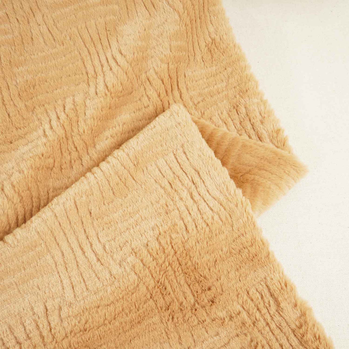 Cream Solid Rebbit Fur Fabric SVP-28551