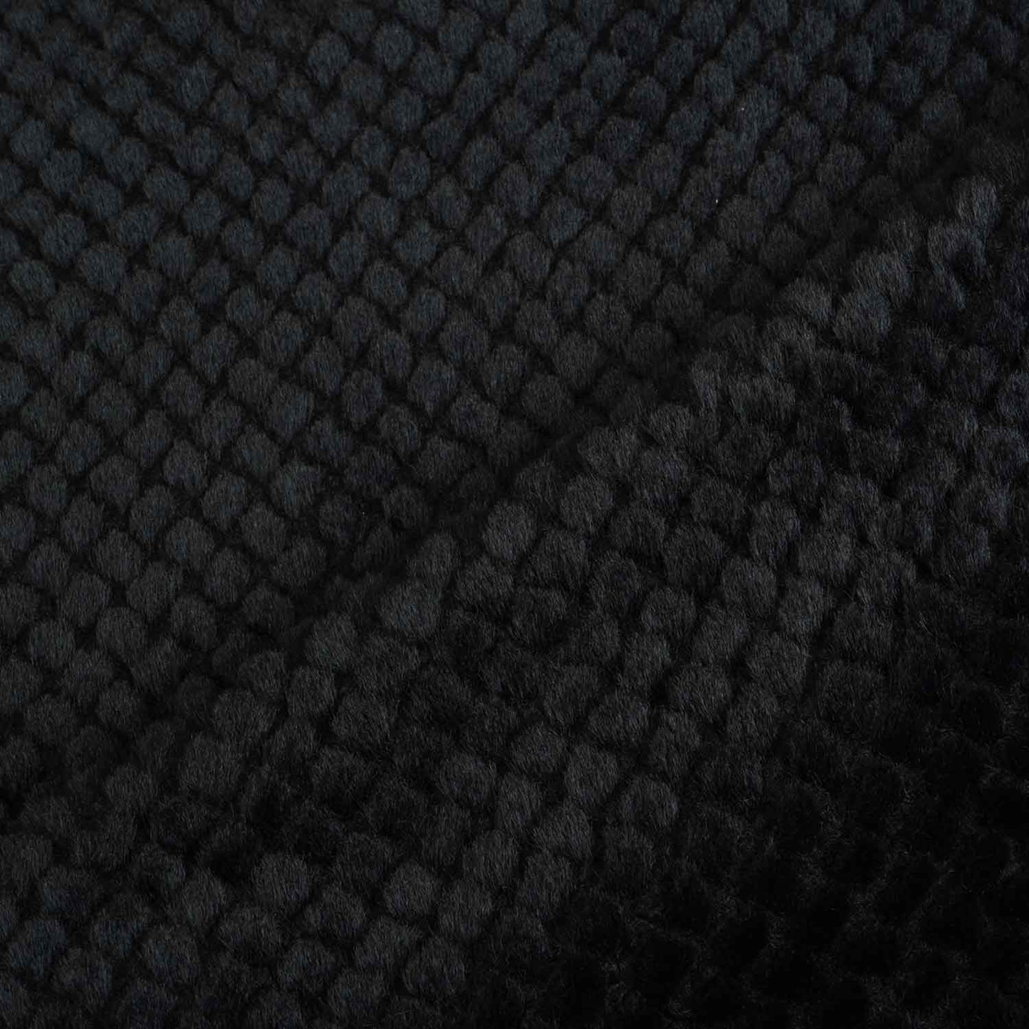Black Solid Rebbit Fur Fabric SVP-28552