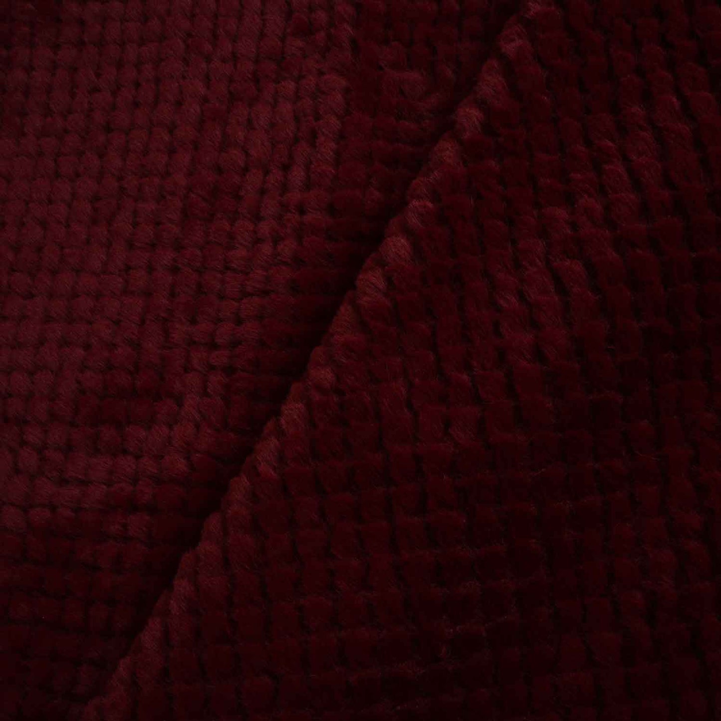 Maroon Solid Rebbit Fur Fabric SVP-28554