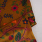 Mustard Yellow Madhubani Print Modal Satin Fabric MF-28560