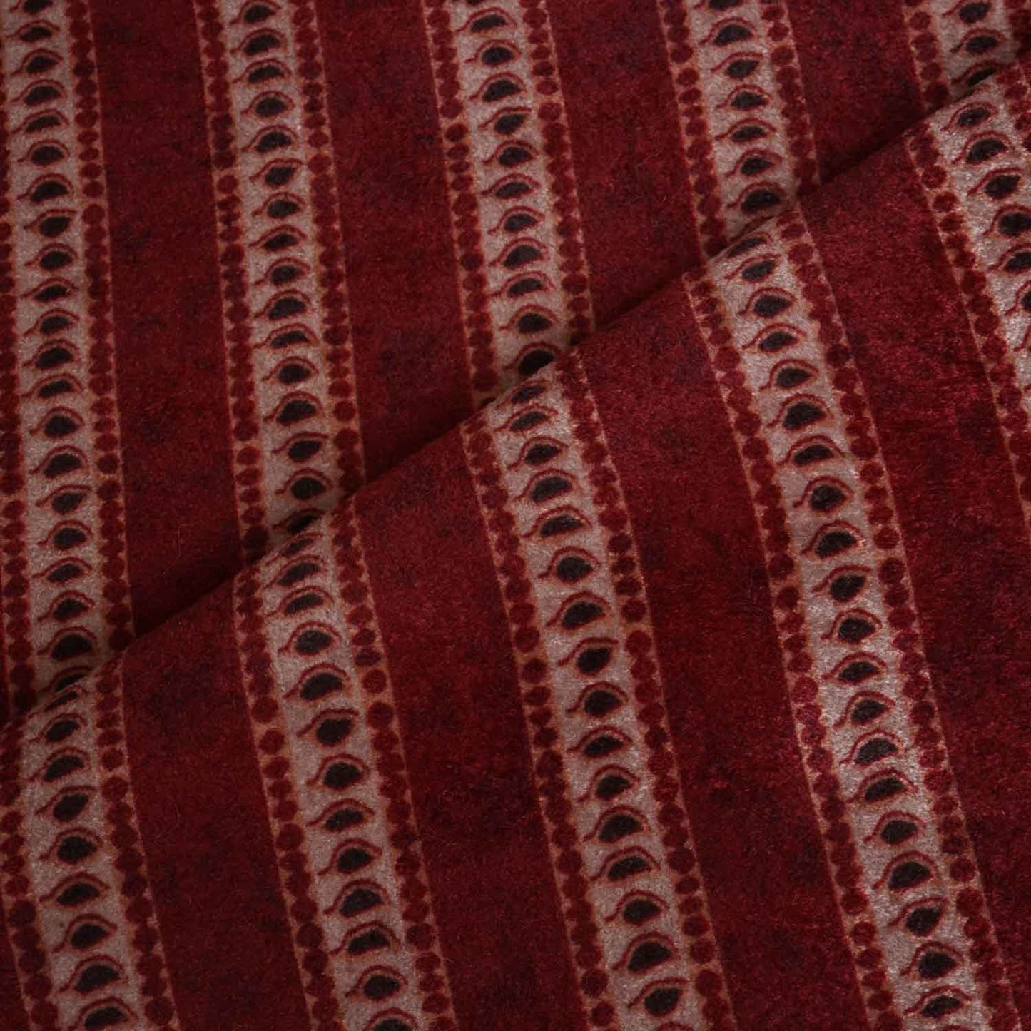 Light Maroon Strips Print Micro Velvet 9000 Fabric MF-28562