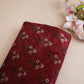 Dark Maroon Floral Print Micro Velvet 9000 Fabric MF-28567