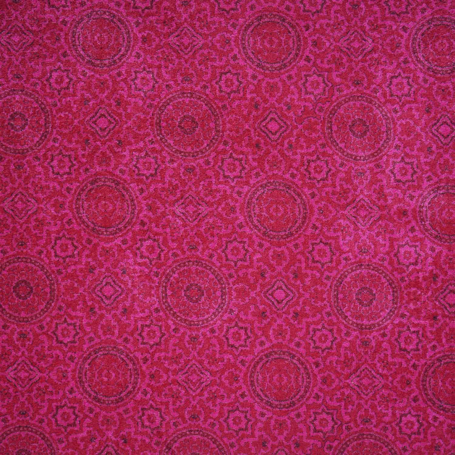 Pink Ajrakh Print Micro Velvet 9000 Fabric MF-28568 - TradeUNO